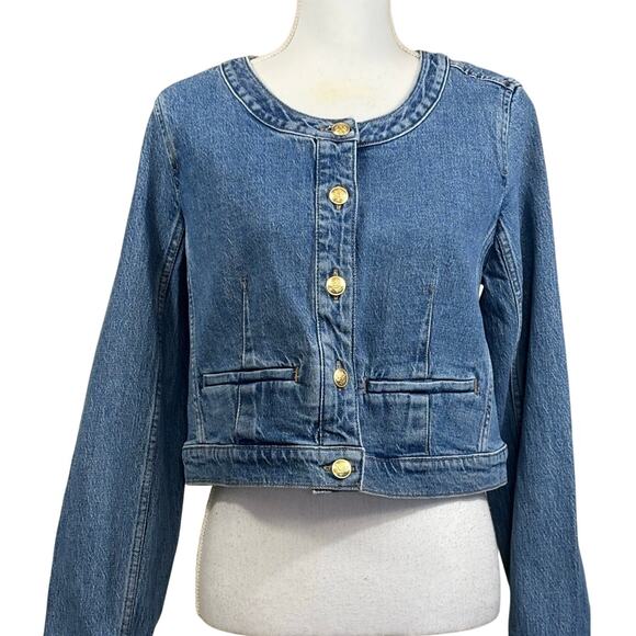 J. Crew Louisa Lady Jacket, blue denim, NWT, polished casual, classic preppy - Picture 1 of 6